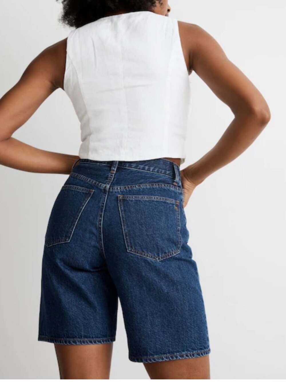 Madewell High-Rise Bermuda Denim Shorts 9" inseam Medium Wash Size 24